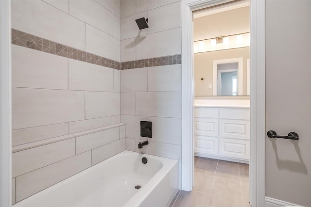 8732 Fullerton Dr, Cleburne, TX 76033 - full bath with bathing tub / shower combination, vanity, and tile patterned floors