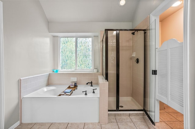 7705 Marble Canyon Ct, Fort Worth, TX 76137 - full bath featuring a bath, a shower stall, and tile patterned floors