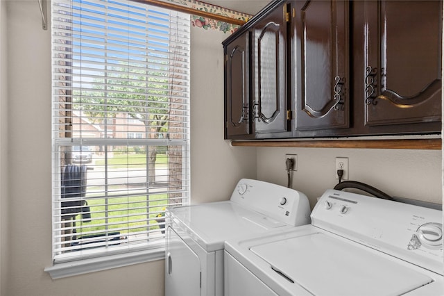 7705 Marble Canyon Ct, Fort Worth, TX 76137 - laundry room with separate washer and dryer, cabinet space, and plenty of natural light