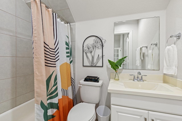 2851 Clearwater Dr, Prosper, TX 75078 - bathroom featuring vanity, toilet, and shower / tub combo