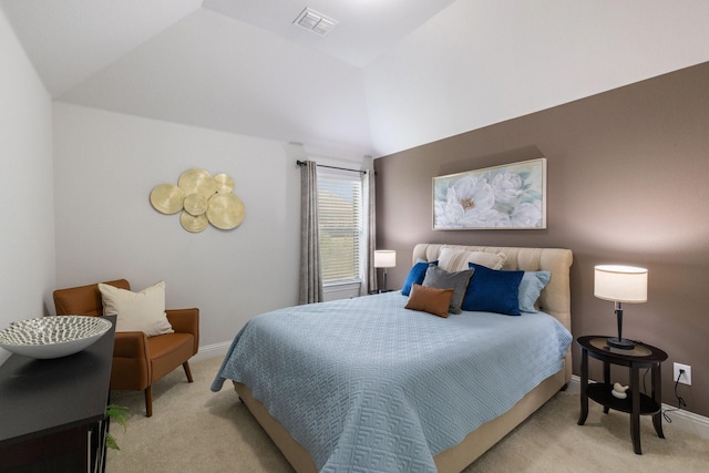 2851 Clearwater Dr, Prosper, TX 75078 - carpeted bedroom with vaulted ceiling and baseboards