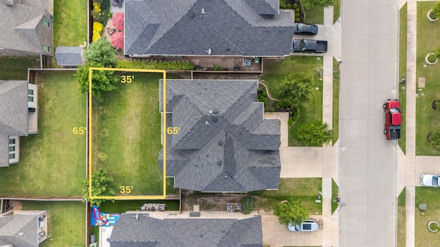 2851 Clearwater Dr, Prosper, TX 75078 - aerial perspective of suburban area with property parcel outlined