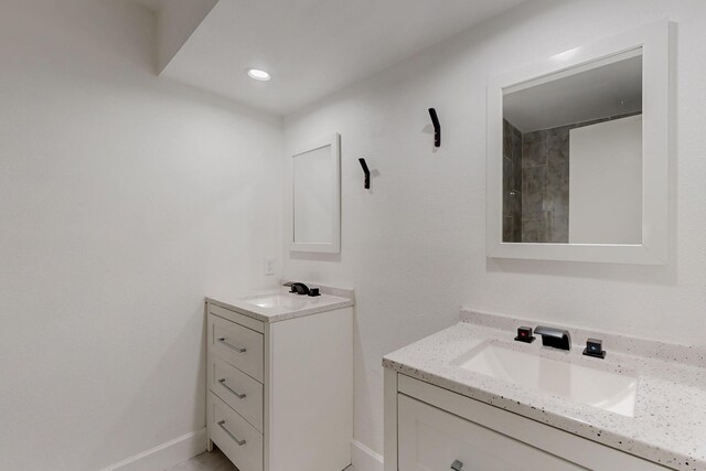 1723 Overbrook Dr, Arlington, TX 76014 - full bathroom featuring vanity, recessed lighting, and baseboards