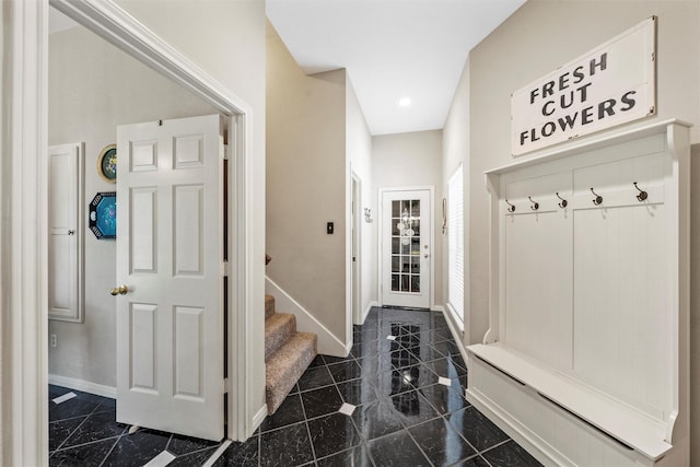 146 Shady Trl, Waco, TX 76657 - mudroom featuring baseboards and recessed lighting