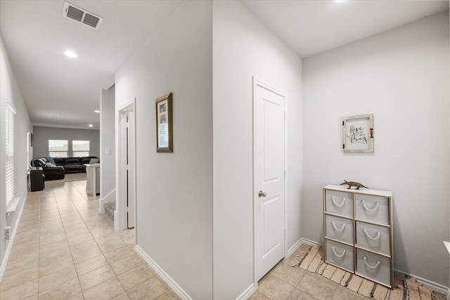 105 Greengate Dr, Boyd, TX 76023 - hallway featuring light tile patterned floors and recessed lighting