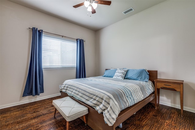 15630 Stonebridge Dr, Frisco, TX 75035 - bedroom with baseboards, wood finished floors, and ceiling fan