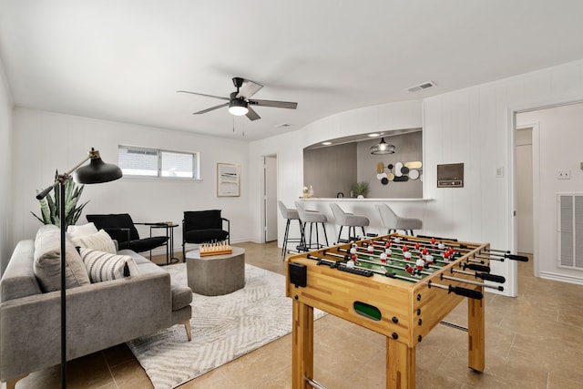 2005 Westshore Dr, Garland, TX 75043 - playroom with ceiling fan and tile patterned flooring