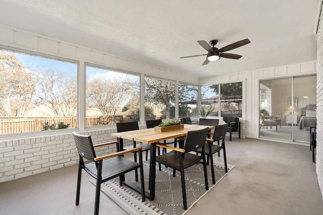 2005 Westshore Dr, Garland, TX 75043 - sunroom with a ceiling fan and outdoor dining area
