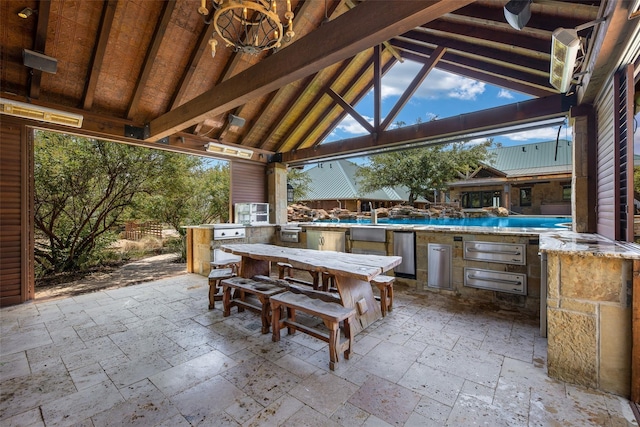 14250 Chaparral Ln, Roanoke, TX 76262 - view of patio featuring area for grilling, a gazebo, and an outdoor bar