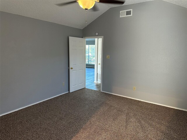 1512 Straus Rd, Cedar Hill, TX 75104 - unfurnished room with lofted ceiling, carpet floors, a ceiling fan, and baseboards