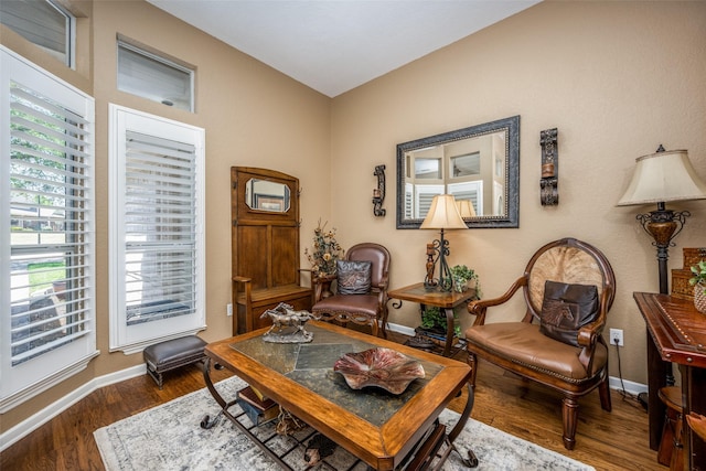 140 Daisey Ln, Justin, TX 76247 - office area featuring wood finished floors and baseboards