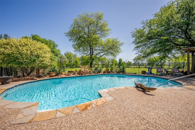 140 Daisey Ln, Justin, TX 76247 - view of swimming pool featuring a fenced backyard and a patio