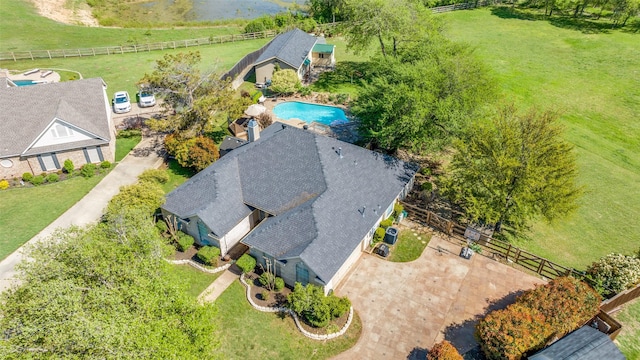 140 Daisey Ln, Justin, TX 76247 - aerial view of property and surrounding area with a pool area