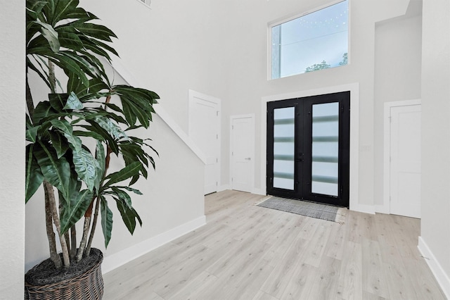 320 Bentwood Dr, Pottsboro, TX 75076 - entryway featuring wood finished floors, a towering ceiling, and baseboards