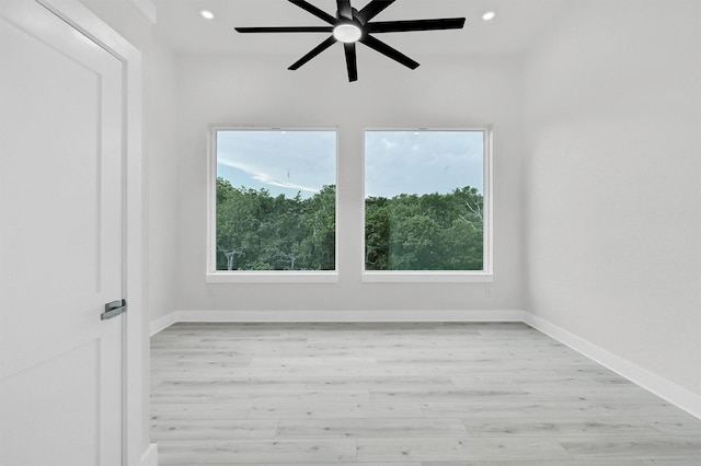 320 Bentwood Dr, Pottsboro, TX 75076 - unfurnished room featuring wood finished floors, recessed lighting, a ceiling fan, and baseboards