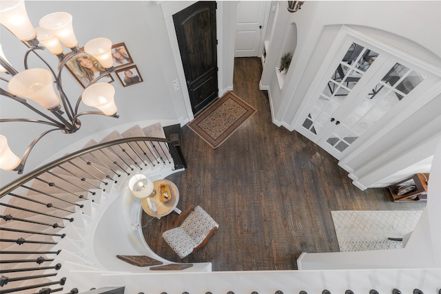760 Ascot Ct, Prosper, TX 75078 - entryway with stairway and a chandelier