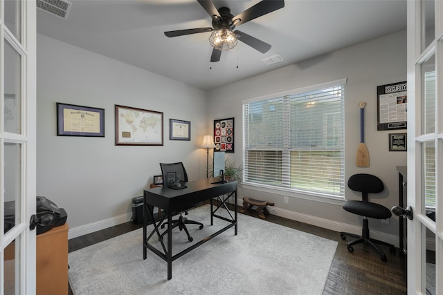760 Ascot Ct, Prosper, TX 75078 - office with wood finished floors, baseboards, and plenty of natural light