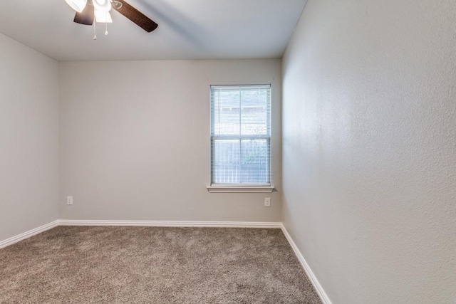 5520 Curzon Ave, Fort Worth, TX 76107 - empty room with carpet floors, a ceiling fan, and baseboards