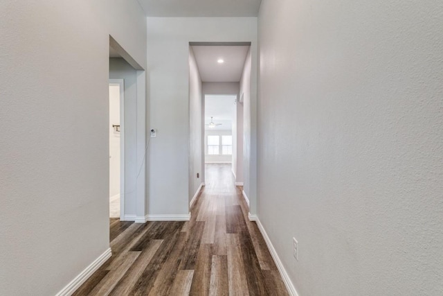 5520 Curzon Ave, Fort Worth, TX 76107 - hall with dark wood-style floors and baseboards