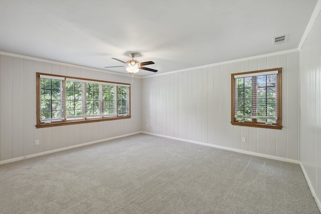 4900 Vega Ct E, Fort Worth, TX 76133 - carpeted spare room with ceiling fan, ornamental molding, and baseboards