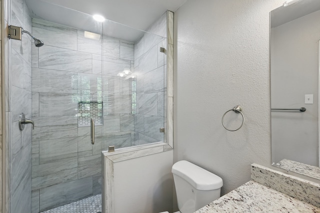 4900 Vega Ct E, Fort Worth, TX 76133 - full bathroom with toilet, a stall shower, and vanity