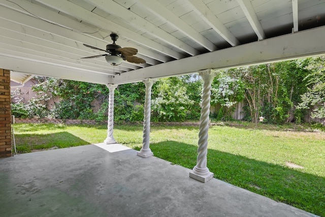 4900 Vega Ct E, Fort Worth, TX 76133 - view of patio featuring a ceiling fan
