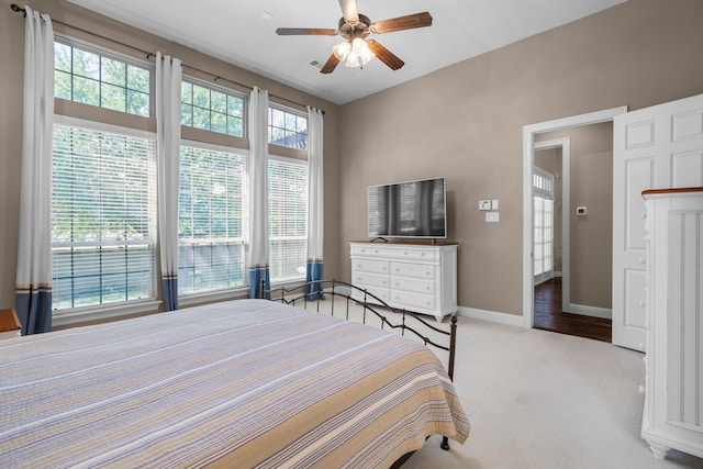 8920 Cypress Creek Rd, Lantana, TX 76226 - bedroom featuring baseboards, carpet floors, and ceiling fan