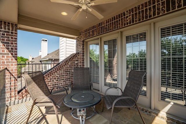 8920 Cypress Creek Rd, Lantana, TX 76226 - view of patio with a ceiling fan and a balcony