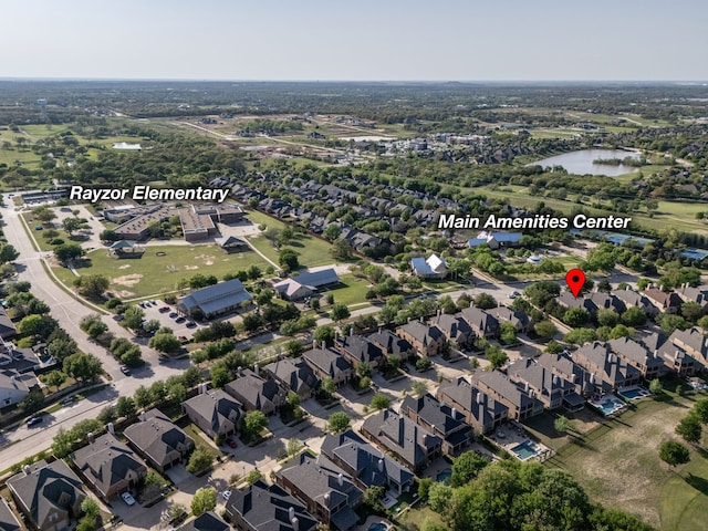 8920 Cypress Creek Rd, Lantana, TX 76226 - aerial overview of property's location featuring a large body of water and nearby suburban area