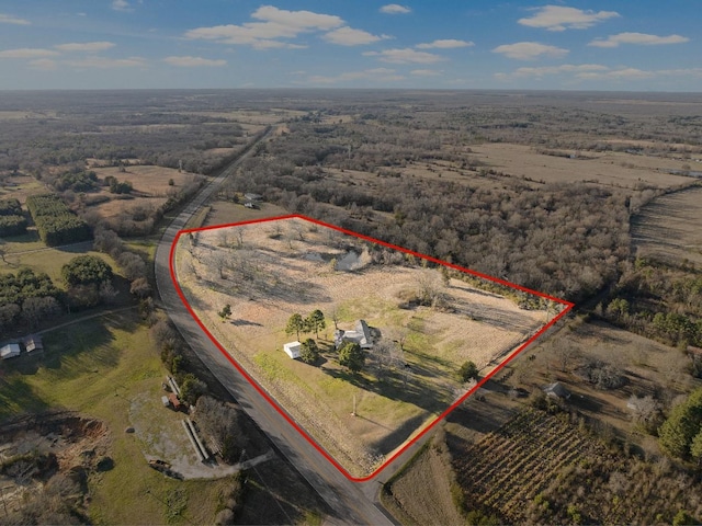 339 County Road 4315, Naples, TX 75568 - overview of rural landscape with property parcel outlined