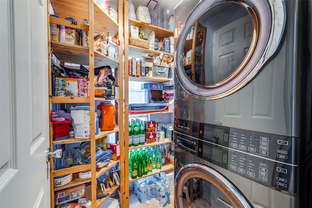 4500 Keys Dr, The Colony, TX 75056 - washroom with stacked washer and clothes dryer