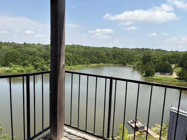125 Greenway Bnd, Pottsboro, TX 75076 - balcony with a water view and a view of trees
