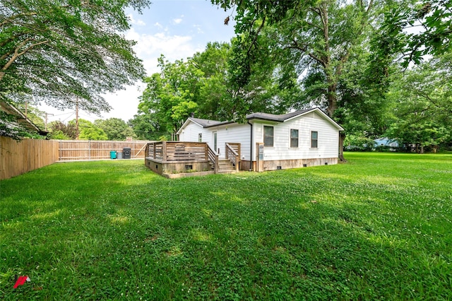 9472 Ranch Ln, Shreveport, LA 71106 - back of house with crawl space and a wooden deck