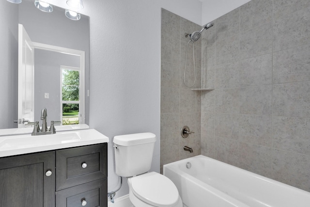 211 Debbie Way, Red Oak, TX 75154 - bathroom featuring vanity, toilet, and shower / washtub combination