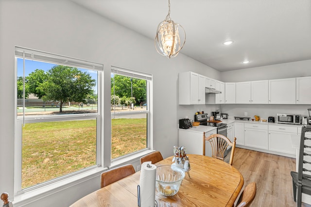 402 Robbins St, Cleburne, TX 76031 - dining area featuring light wood-type flooring and recessed lighting