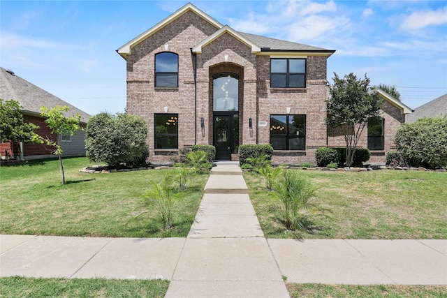 3717 Estacado Ln, Plano, TX 75025 - french country style house with brick siding and a front lawn