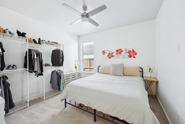 1816 Dunstan Dr, Fort Worth, TX 76052 - bedroom featuring light carpet, ceiling fan, and baseboards