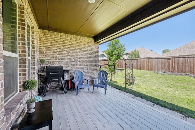 1816 Dunstan Dr, Fort Worth, TX 76052 - wooden deck with a grill