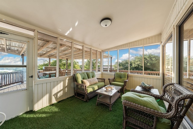 311 County Road 1710, Clifton, TX 76634 - sunroom featuring an outdoor hangout area and vaulted ceiling