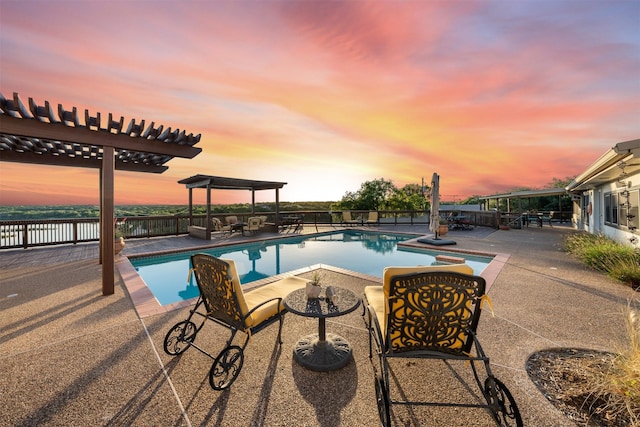 311 County Road 1710, Clifton, TX 76634 - pool at dusk with a patio and a fenced backyard