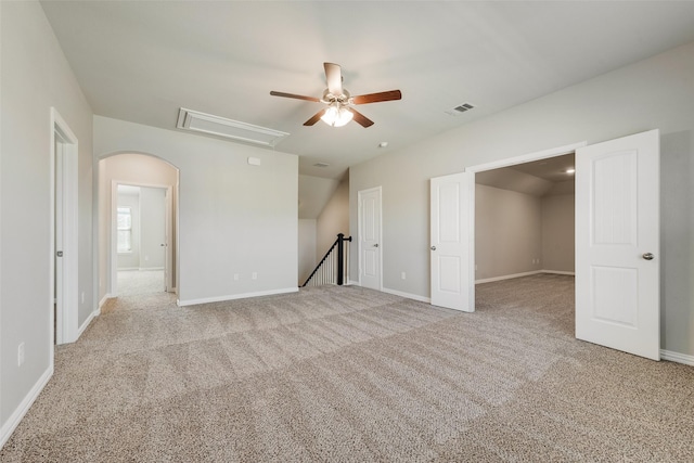 6314 Catalpa Dr, Venus, TX 76084 - carpeted empty room with attic access, ceiling fan, and baseboards
