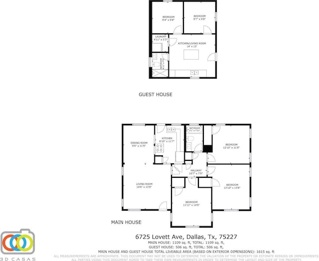 6725 Lovett Ave, Dallas, TX 75227 - floor plan / room layout