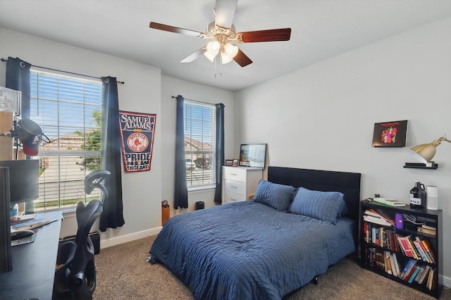 120 Texasage St, Rhome, TX 76078 - carpeted bedroom featuring baseboards, a ceiling fan, and an office area