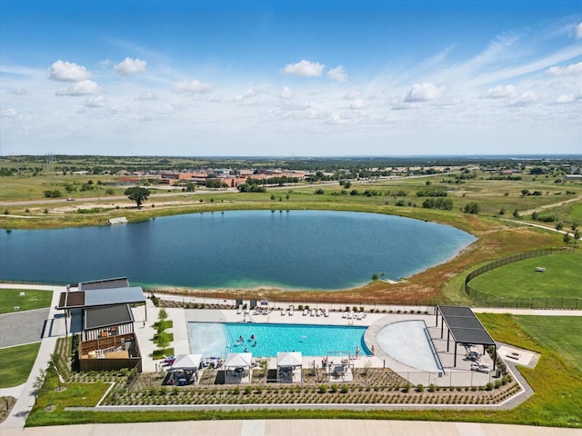 120 Texasage St, Rhome, TX 76078 - bird's eye view of a nearby body of water and a pool