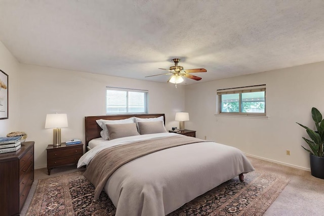 1308 Warwick St, Garland, TX 75040 - bedroom with multiple windows, light carpet, baseboards, and a textured ceiling