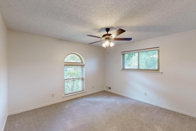 1308 Warwick St, Garland, TX 75040 - unfurnished room with healthy amount of natural light, a ceiling fan, carpet floors, and a textured ceiling