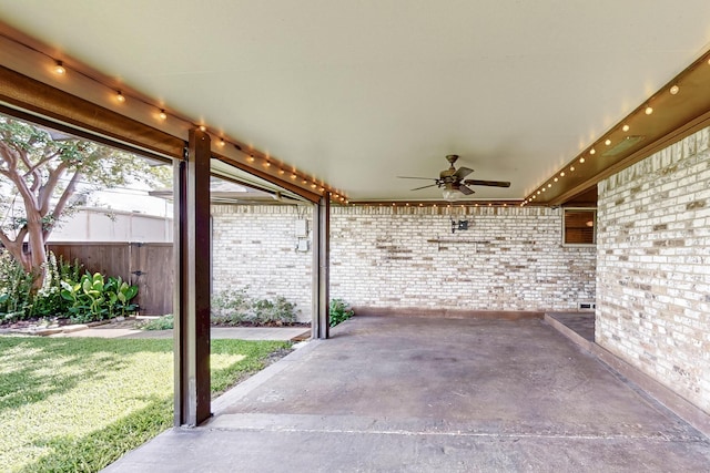 1308 Warwick St, Garland, TX 75040 - view of patio featuring ceiling fan