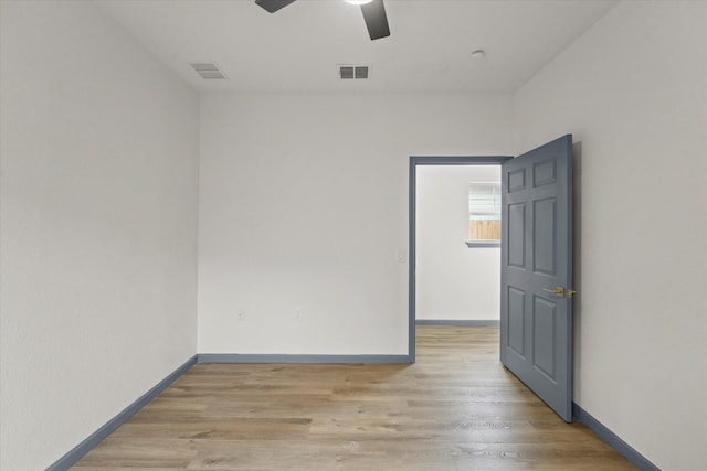 4706 Spring Ave, Dallas, TX 75210 - spare room featuring a ceiling fan and light wood finished floors