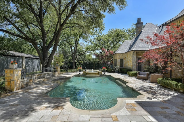 9996 Hollow Way Rd, Dallas, TX 75220 - view of swimming pool with a patio area and a pool with connected hot tub