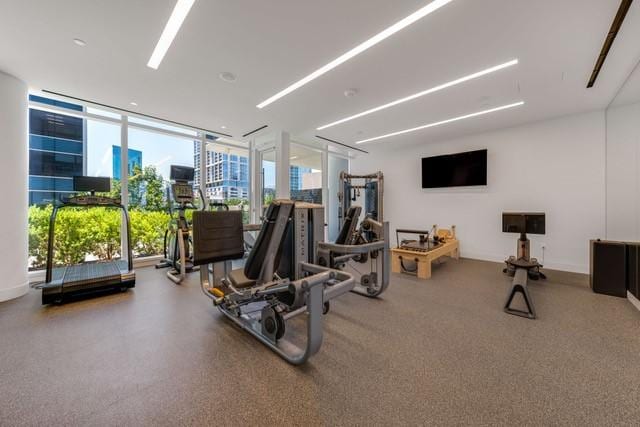 1747 Leonard St Unit 903, Dallas, TX 75201 - gym with a wall of windows